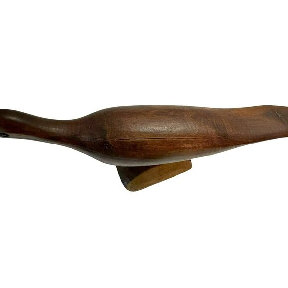 Shorebird Roadrunner Decoy Hand Carved Natural Wood Sculpture Decorative USA - Picture 4 of 8